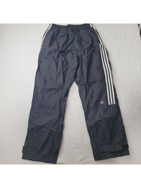 Adidas Men's Black Windbreaker Track Pants With White Stripes Size XL